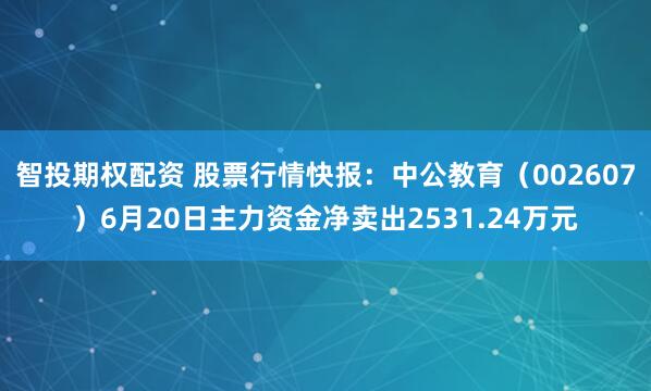 智投期权配资 股票行情快报：中公教育（002607）6月20日主力资金净卖出2531.24万元